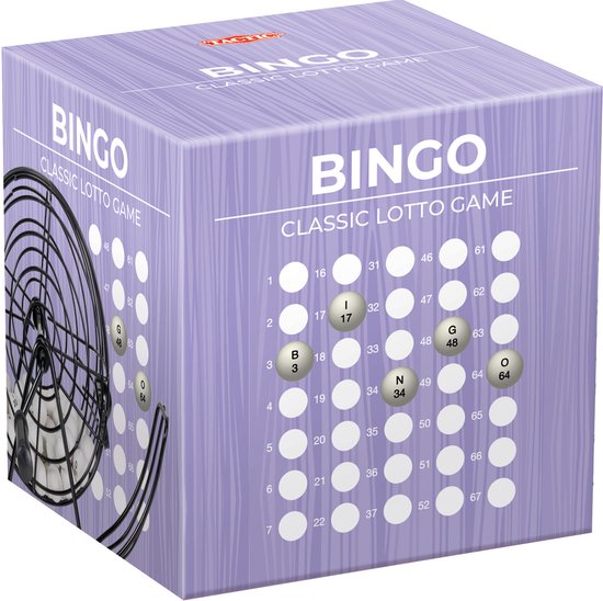 Tactic Bingo – Bordspel – Classic Games - Inclusief 75 Balletjes en 18 Bingokaarten – Stevige Metalen Bingomolen – Bingooooo!