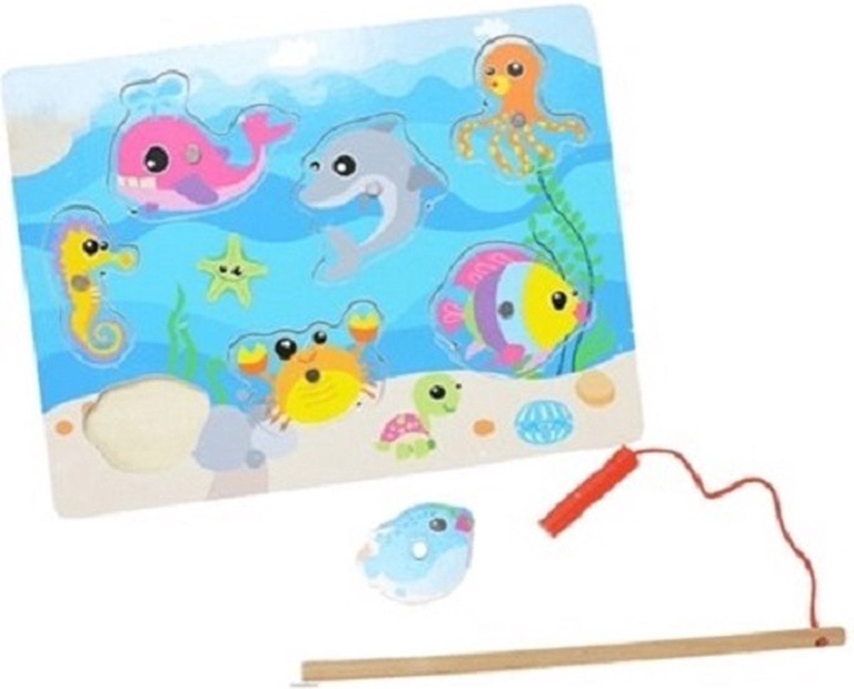 2-Play Visspel houten hengelspel 30x22,5 cm