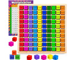1 x Multiplication Board, Wooden Learning Game, Multiplication Game, Educational Tools, Math Set for Early Children - ShopVlot