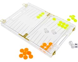 Sunnylife - Games Lucite Travel Backgammon - Acrylaat Kunststof - Multicolor