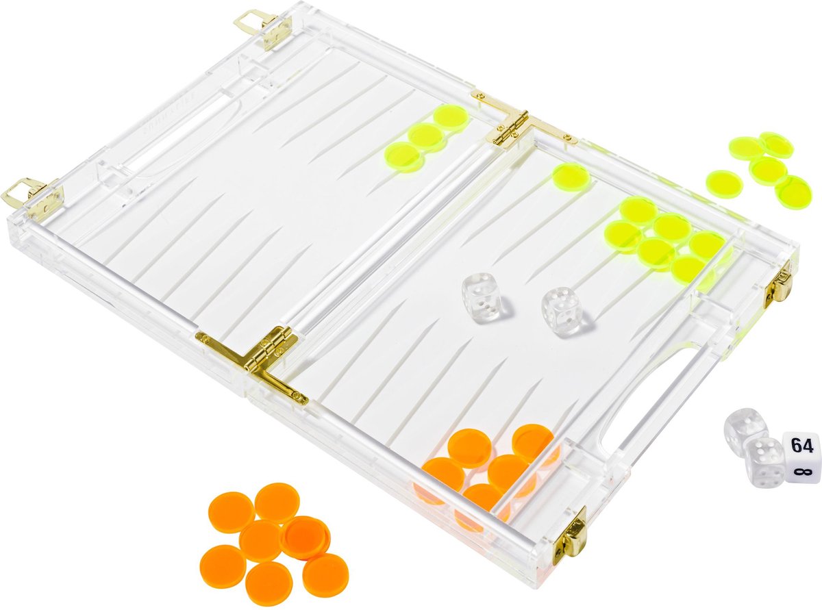 Sunnylife - Games Lucite Travel Backgammon - Plastique acrylique - Multicolore