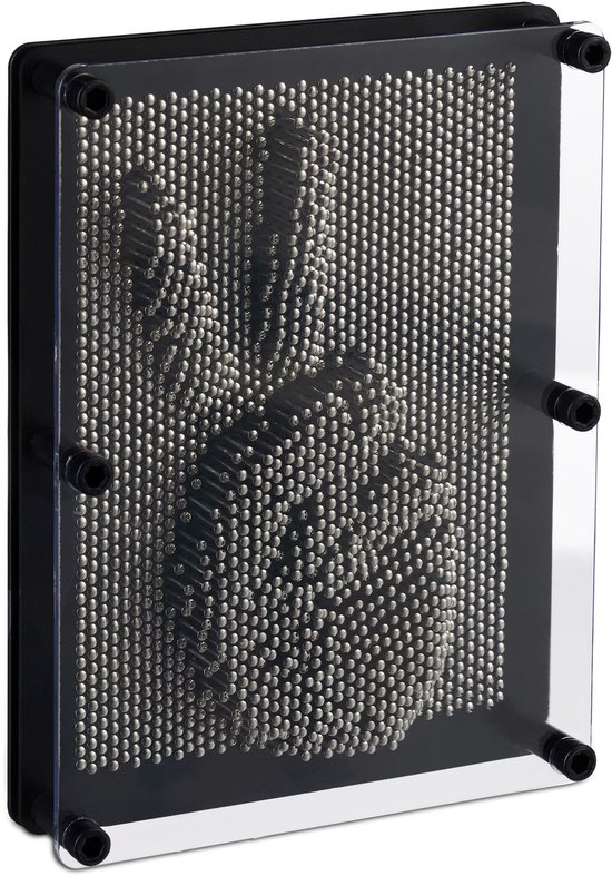 Pinart 3D - jeu de clous rétro - 20 x 15 cm - lit de clous - noir et argent
